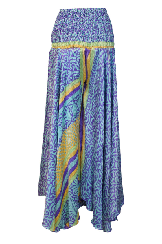 Women's Dark Blue Boho Palazzo Pants – Handcrafted, Airy & Effortlessly Elegant SM