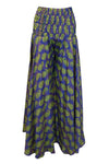 Bohemian Deep Purple Wide-Leg Palazzo Pants with Green Leaf Print – Graceful SM