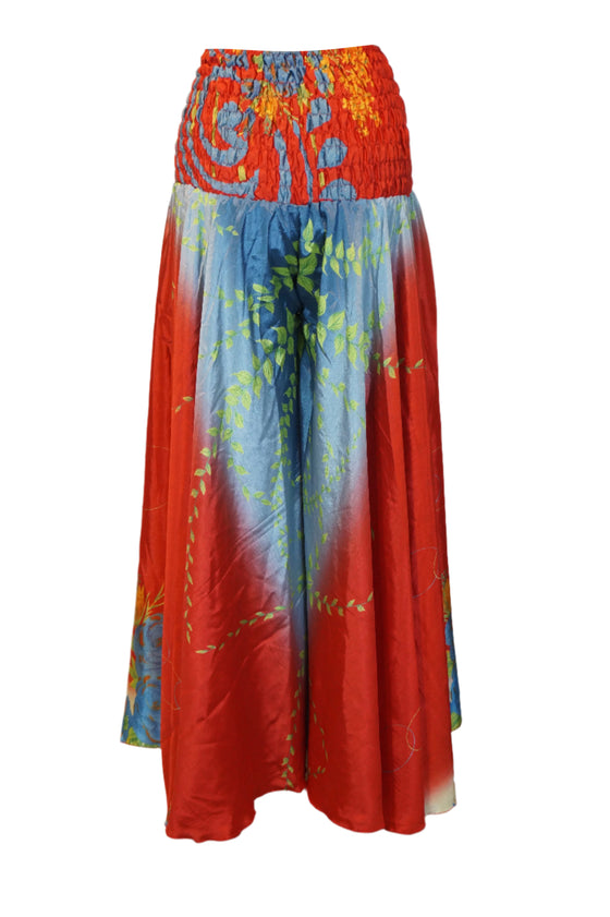 Bohemian Blue and Red Palazzo Pants – Handcrafted, Breezy & Effortlessly Stylish SM