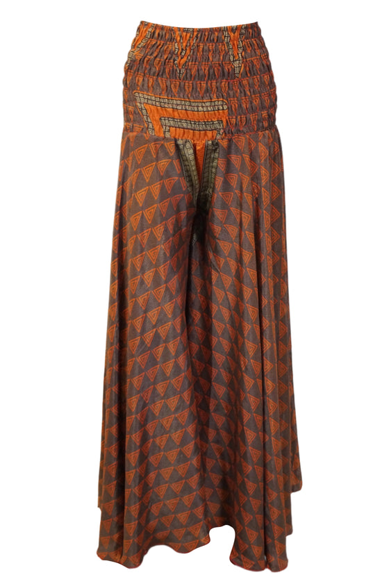Handmade Boho Orange Floral Palazzo Pants – Breezy, Stylish & Elegant SM