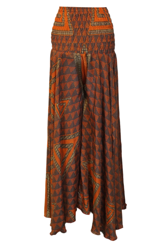 Handmade Boho Orange Floral Palazzo Pants – Breezy, Stylish & Elegant SM