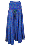 Handmade Navy Blue Boho Wide-Leg Palazzo Pants – Elegant & Flowy SM