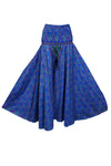 Handmade Navy Blue Boho Wide-Leg Palazzo Pants – Elegant & Flowy SM
