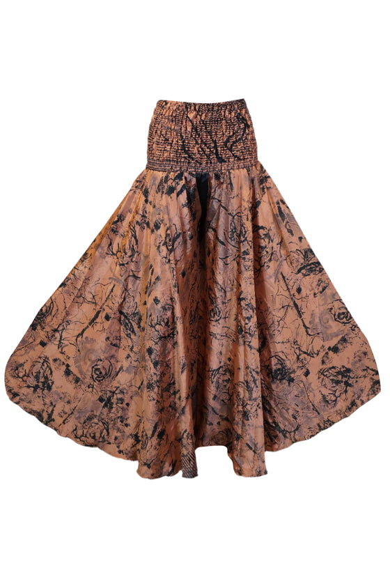 Ethereal Creamy Peach Boho Palazzo  Handmade Flowy Wide-Leg Pants for Style SM
