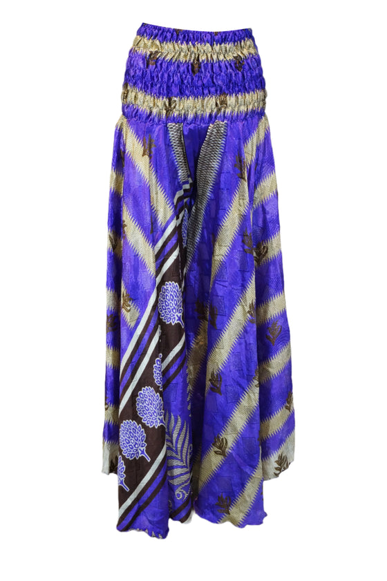 Boho Flowy Flare Pants, Bell Bottoms Purple Hippie-Inspired Spell Style Palazzo Pants SM
