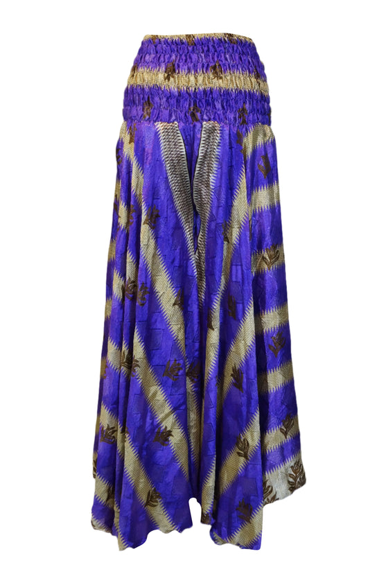 Boho Flowy Flare Pants, Bell Bottoms Purple Hippie-Inspired Spell Style Palazzo Pants SM