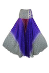 Bohemian Wide Leg Palazzo Pants Bell Bottom Flare Pants, Purple and White Yoga Pants SM