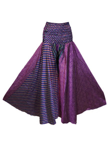  Boho Flowy Bell Bottom Velour Pants Purple Hippie-Inspired Spell-Style Palazzo Flare SM
