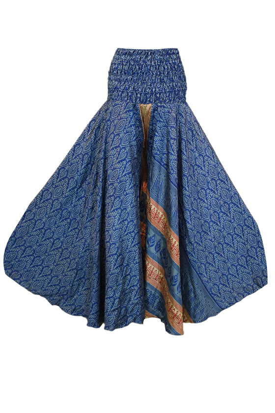 Handmade Navy Blue Boho Palazzo Pants – Wide-Leg, Elegant, and Flowy SM