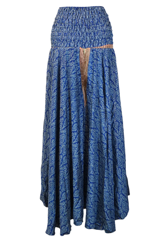 Handmade Navy Blue Boho Palazzo Pants – Wide-Leg, Elegant, and Flowy SM
