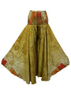 Olive Green Boho Flare Pants – Hippie-Inspired Box Print Palazzo Style Pant SM