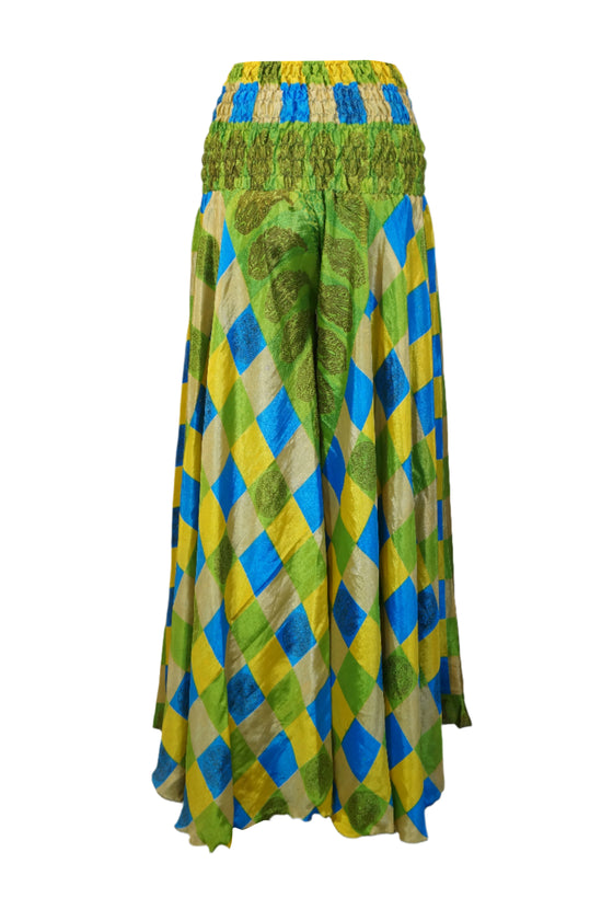 Boho Women Light Green Bohemian Palazzo Pants – Hippie-Inspired Resort Wear SM