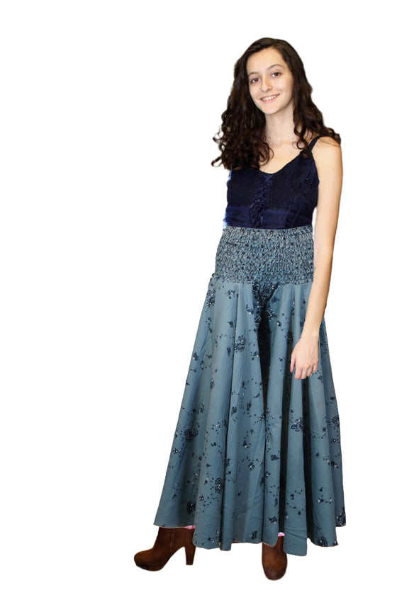 Handmade Boho Palazzo Pants in Storm Cloud Gray Graceful and Effortlessly Flowing SM