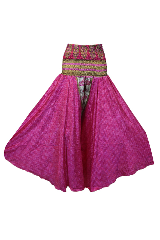 Handcrafted Dark Pink Boho Floral Palazzo Pants – Effortlessly Chic, Light & Graceful SM