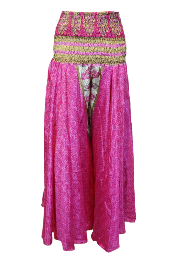 Handcrafted Dark Pink Boho Floral Palazzo Pants – Lightweight, Flowy & Effortlessly Chic SM