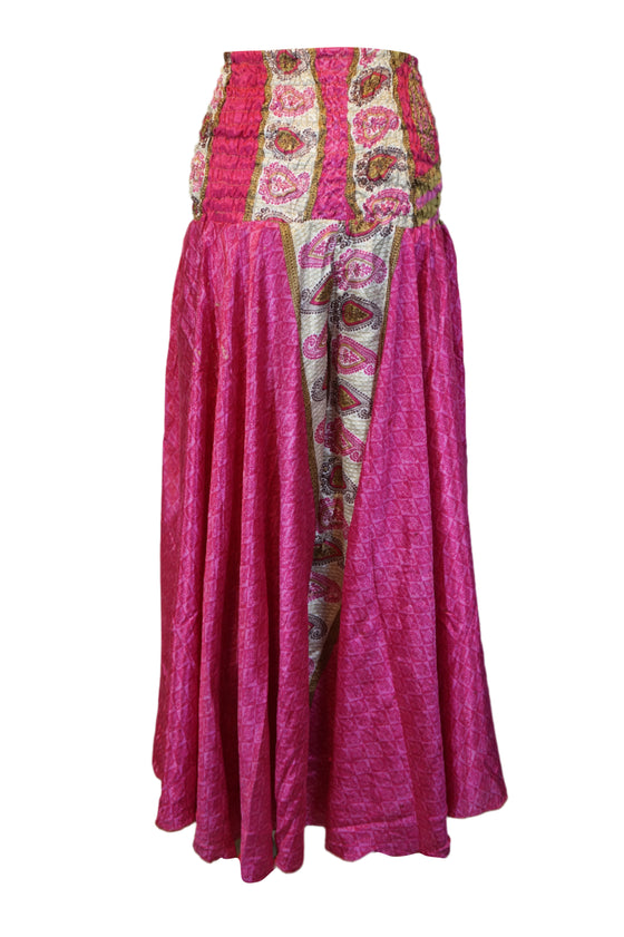 Handcrafted Dark Pink Boho Floral Palazzo Pants – Lightweight, Flowy & Effortlessly Chic SM