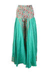 Handcrafted Greenish Boho Palazzo Pants with Elegant Bohemian Floral Motifs SM