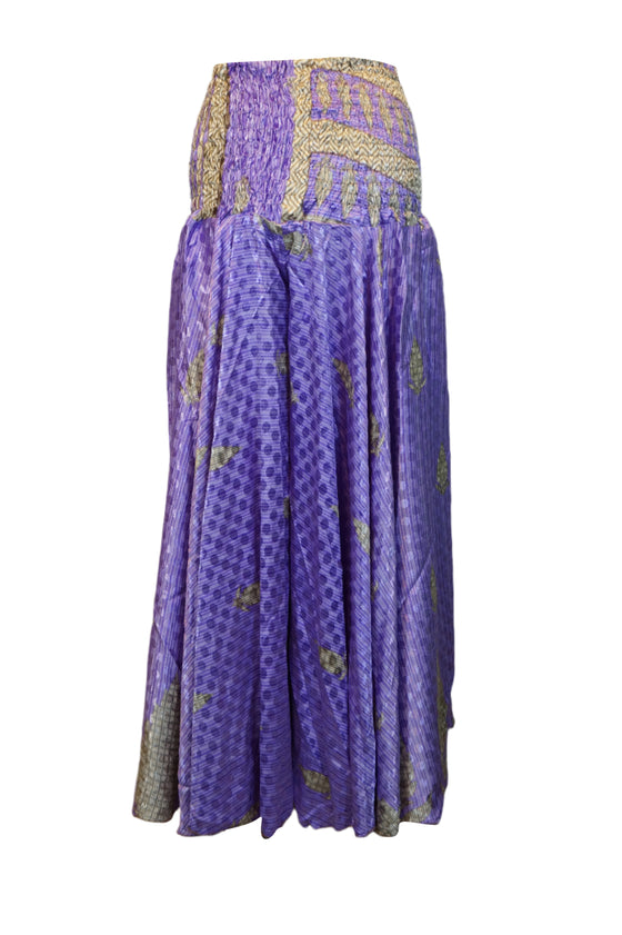 Handcrafted Iris Purple Boho Floral Palazzo Pants – Effortlessly Elegant and Chic SM