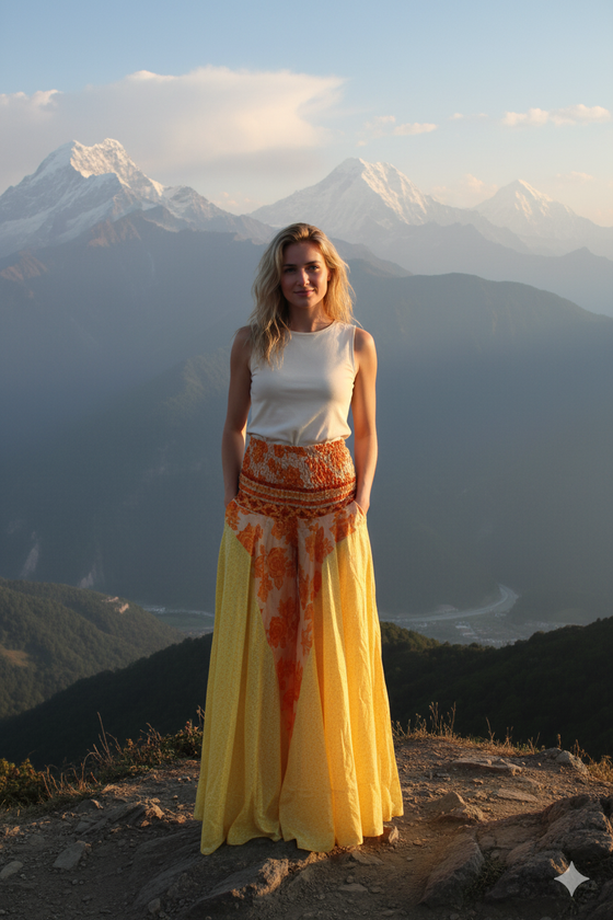 Handmade Light Yellow Boho Palazzo Pants – Flowy Wide-Leg Trousers for Effortless  SM