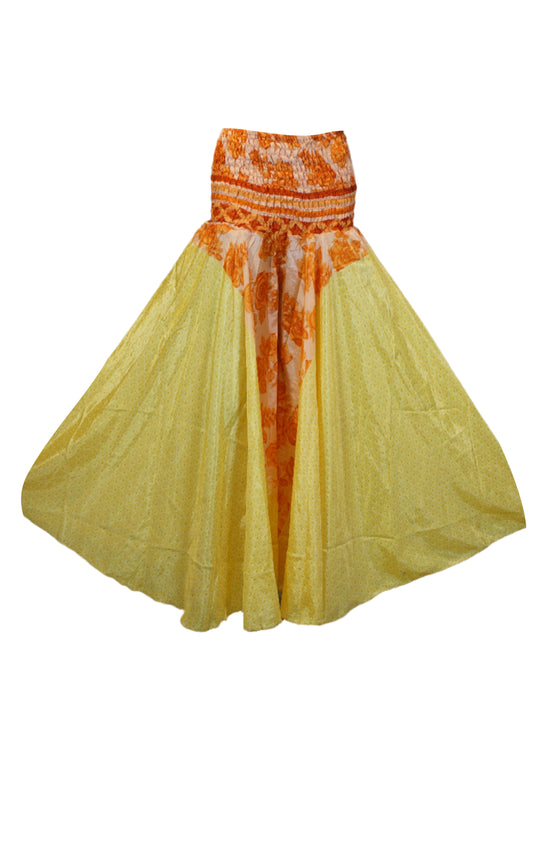 Handmade Light Yellow Boho Wide-Leg Pants – Effortless Elegance with Flowy Palazzo SM