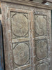 Antique Handcarved Cabinet Sunbrust Rustic Brown Storage Rustic Armoire