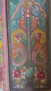 Midcentury Carved Door Panel Lotus Tree of Life with Birds & Elephants 84x36