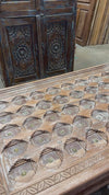 Antique Carved Coffee Table Rustic Whitewashed Chai Accent Table 54