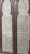 Vintage Double Carved Arched Door with Frosted Glass Barndoors 96x48