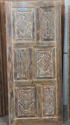 Vintage Lotus Indian Carved Door Reclaimed Wood Barn Door 80x36
