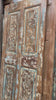 Antique Carved Blue Floral Closet Door Rustic Sliding Barn Door Wall Panel