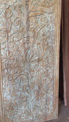 Hand Carved Tree of Life Wooden Wall Panel Barn Door Rustic Floral Wood Art