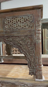 Vintage Hand-Carved Console Table Lattice Hallway Table