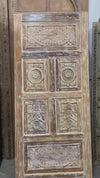Haveli Carved Barn Door, Floral Carved Interior Door, 80