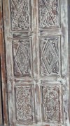 Distressed Carved Door Wooden Vintage Barn Door with Metal Studs 84x36