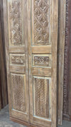 Antique Carved Wood Double Doors Floral French Doors 80x30