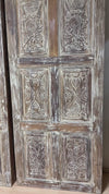 Vintage Carved Door Whitewash Library Limewash Double Barn Doors 80x36