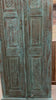 Antique Blue Hand Carved Armoire Brass Studs Floral Bedroom Cabinet