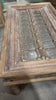 Antique Carved Door Coffee Table – Rustic Brass-Studs Accent Table 