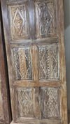 Vintage Wood Carved Door – Rustic Farmhouse Sliding Barn Door Statement Decor 80x36