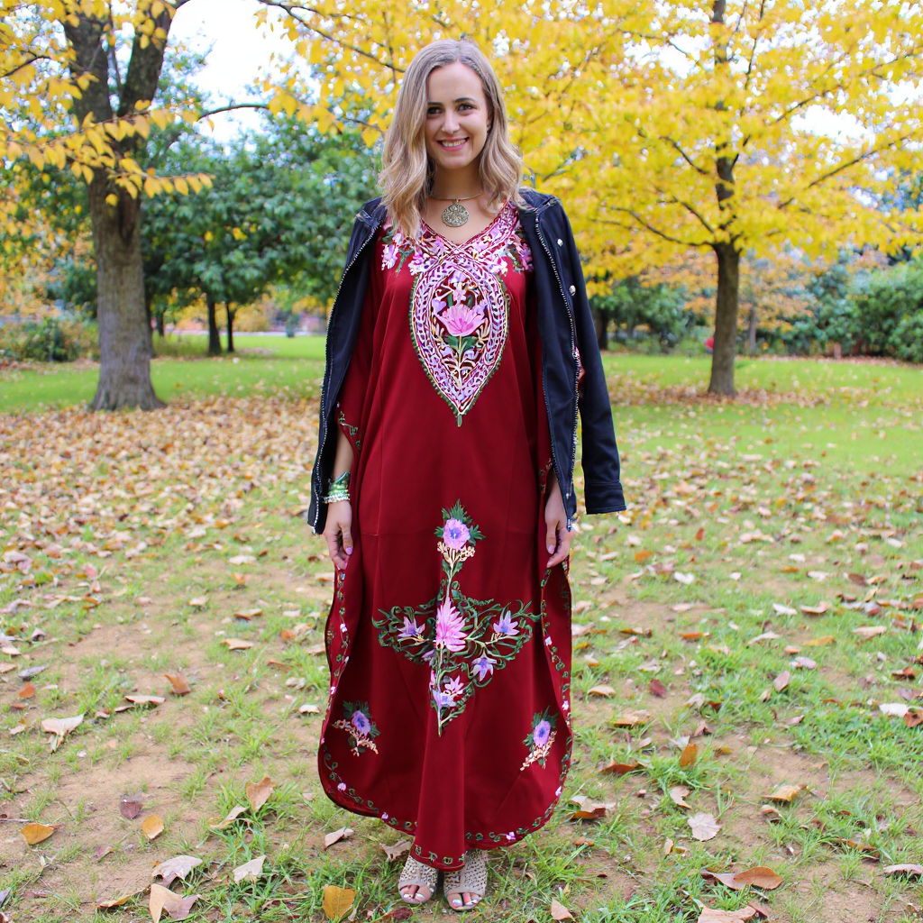  red caftan maxi dress