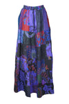 Women's Bohemian Maxi Skirt – Purple Cotton Patchwork for Beach & Summer Days SM