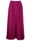 Chic Deep-Hued Fairy Skirt with Floral Details in Magenta Pink Rayon, S/M/L
