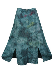 Womens Renaissance Faire Skirt, Tie Dye Button Down Long Skirts S/M/L