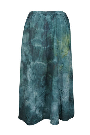 Womens Renaissance Faire Skirt, Tie Dye Button Down Long Skirts S/M/L