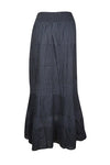 Womens Hippie Faire Skirt, Black Lace Work Handmade Maxi Skirt, Fall Boho Skirts, S/M/L