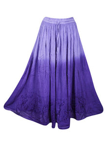  Blue Vintage Western Long Skirt