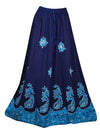 Blue Floral Renaissance Maxi Skirt,