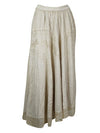 Ivory Renaissance Long Skirt with Hand Embroidery Hippie Skirt S/M/L