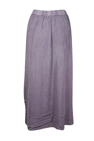 Gray Renaissance Midi Skirt, with Hand Embroidery Boho Skirts S/M/L