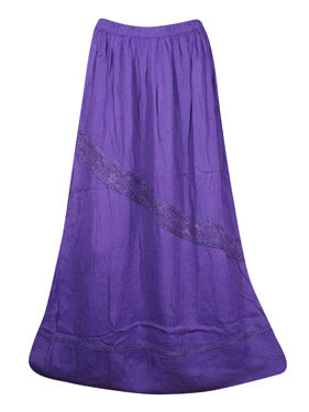 Amethyst Boho Western Long Skirt,